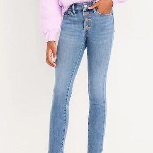 Old Navy Girls High-Waisted Rockstar 360° Stretch Button-Fly Jeggings Size 16